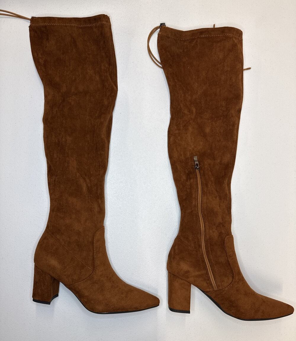 Venus Celia Women's Charlotte OverKnee Stretchy Boot Brown Size 7